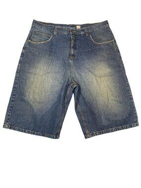 Anchor Blue Mens Denim Shorts Y2K 40 Relaxed Fit Blue Wash 100% Cotton Vintage